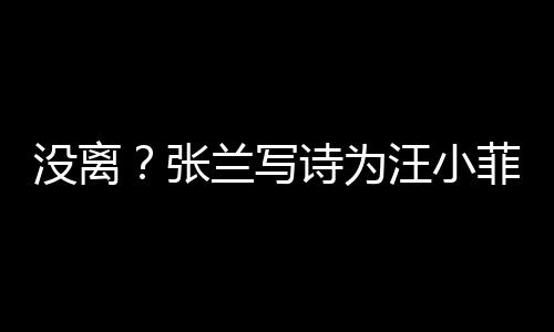 夸赞汪小没离很美兰写张大S日 菲庆诗为岁生